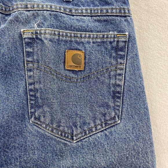 Carhartt Jeans Mens 36x36 (Fits 34x35) Blue Denim Pants Relaxed Fit B17 DST Work - Picture 8 of 13